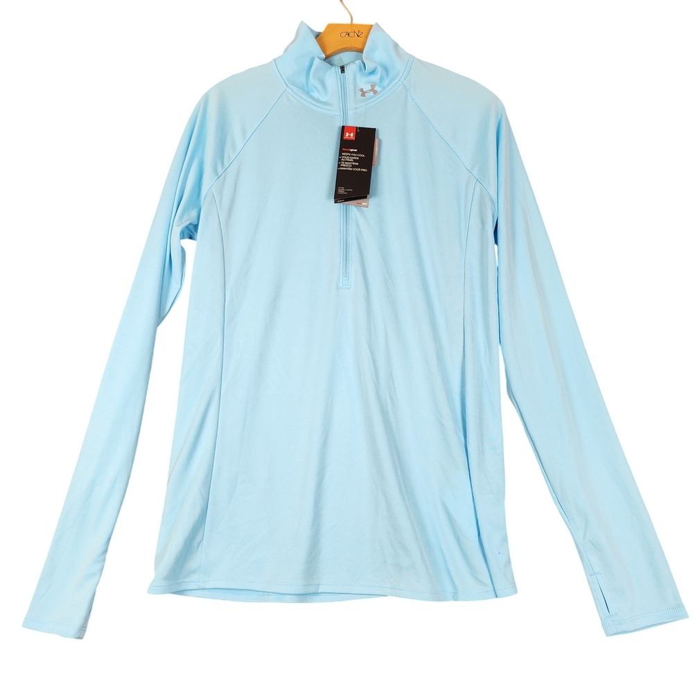 Under Armour HeatGear 1/4 Zip Pullover Light Blue Mens Large‎ 1291709 Fitted NWT